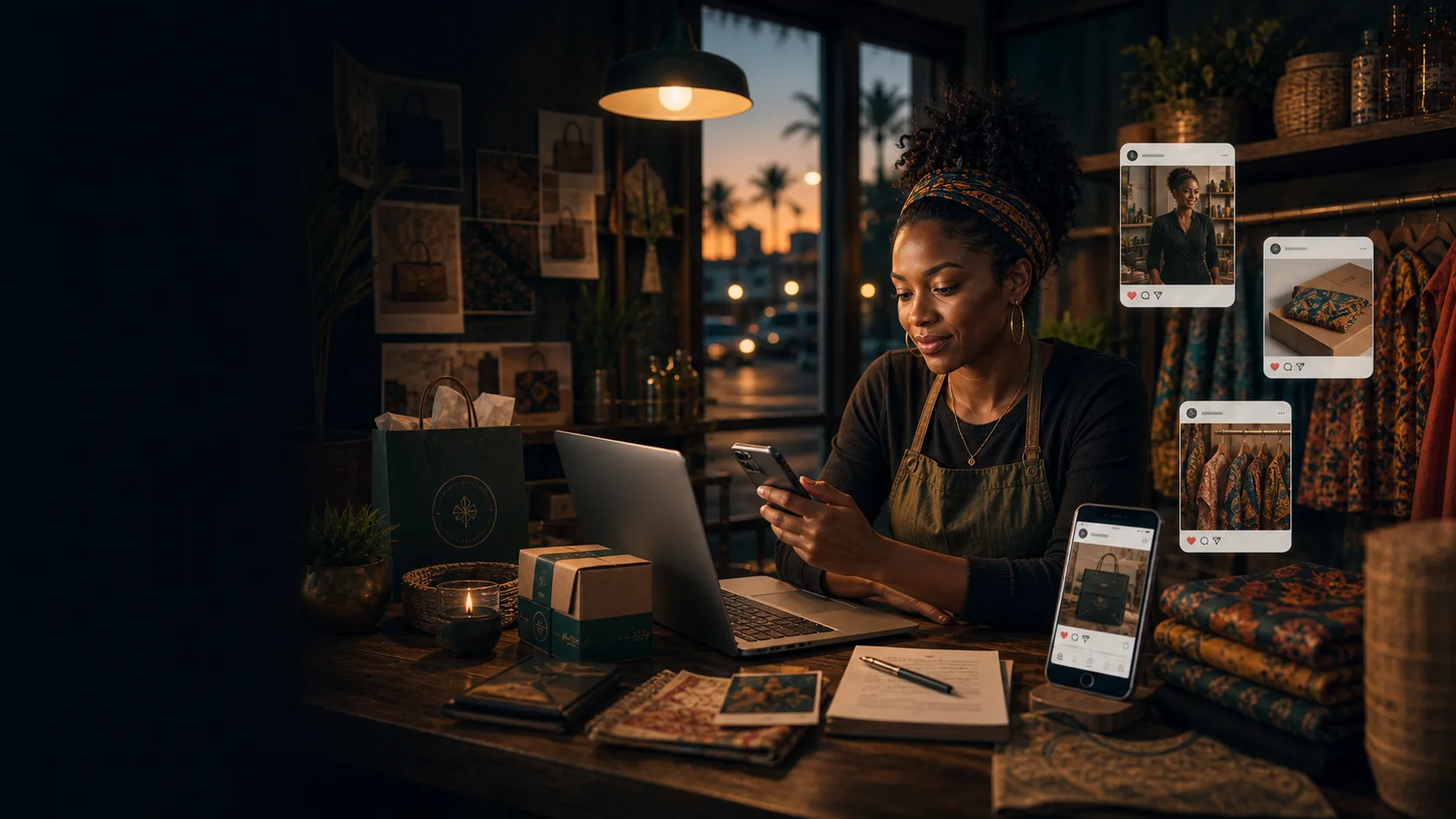 Une entrepreneure avec une certaine présence visuelle en ligne, mais un parcours client encore incohérent.